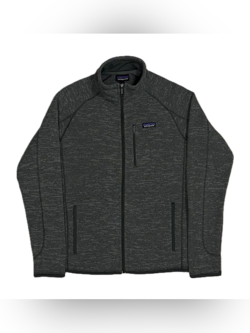 Patagonia dark grey full zip mock neck fleece better sweater men’s large